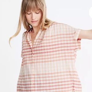Madewell Central Tunic Shirt Ombré Gingham Check